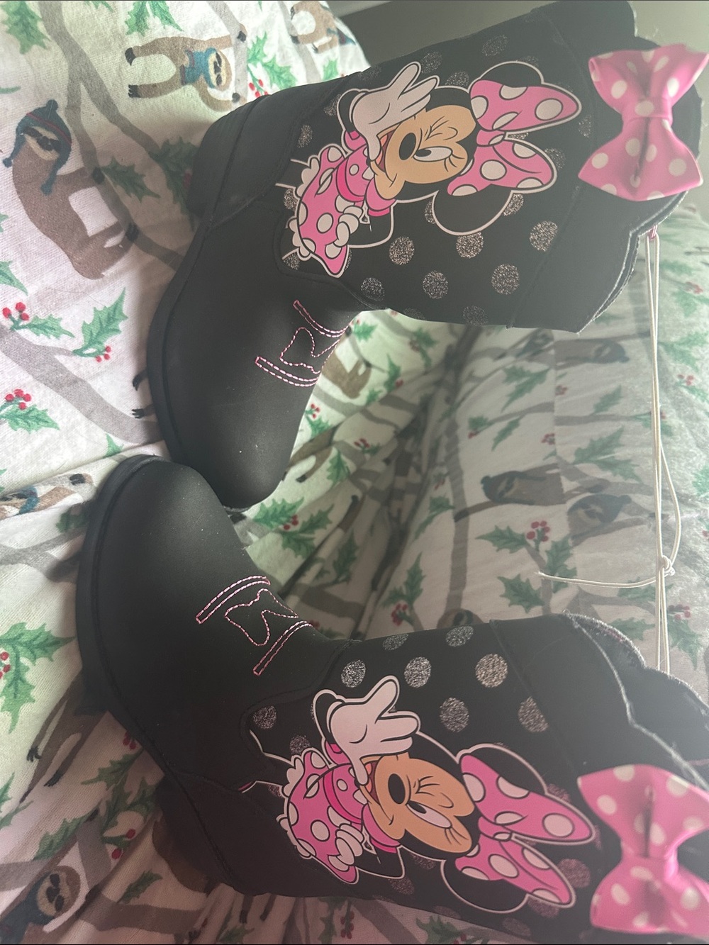 Disney Black and Pink Minnie Mouse Girls Boots